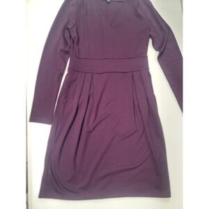 Lands End Purple Dress XS 2-4 Long Sleeve Career Work‎ Casual Elegant